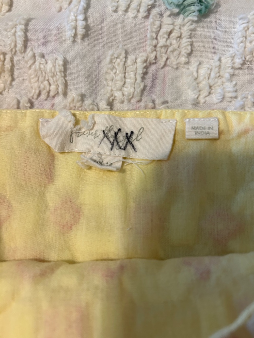 Free People Yellow and Cream Textured Peplum Top - Picture 4 of 8